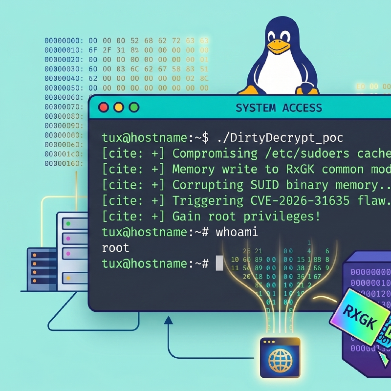 CVE-2026-31635 'DirtyDecrypt': Vulnerabilidad de Escalada de Privilegios en el Kernel de Linux y Disponibilidad de su PoC
